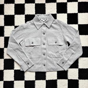 NWOT Vince Grey Double Knit Cotton Blend Cropped Jacket M